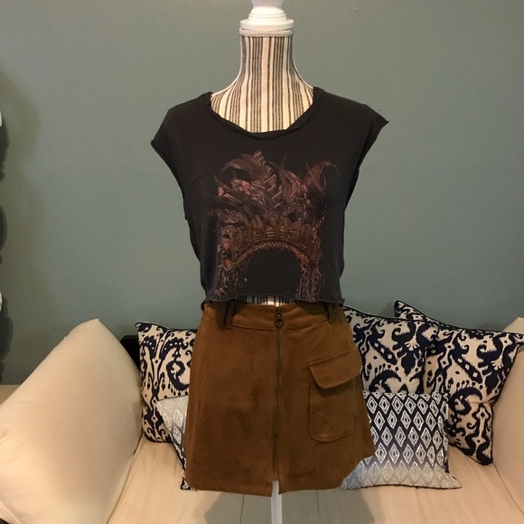 ❤️❤️❤️Forever 21 size small brown suede look Skirt brown - Picture 2 of 8